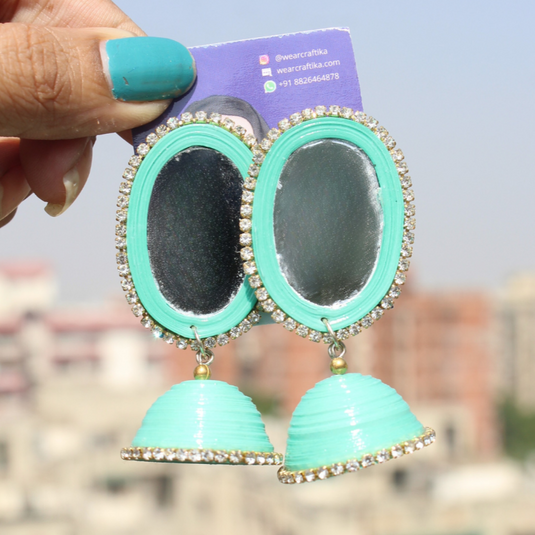 Oval stud Jhumka